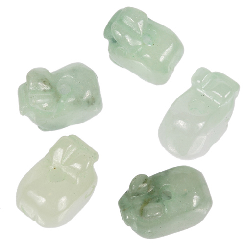 5x Jade Anhänger, Glücksschwein, Schmuckteile, Schmuck DIY